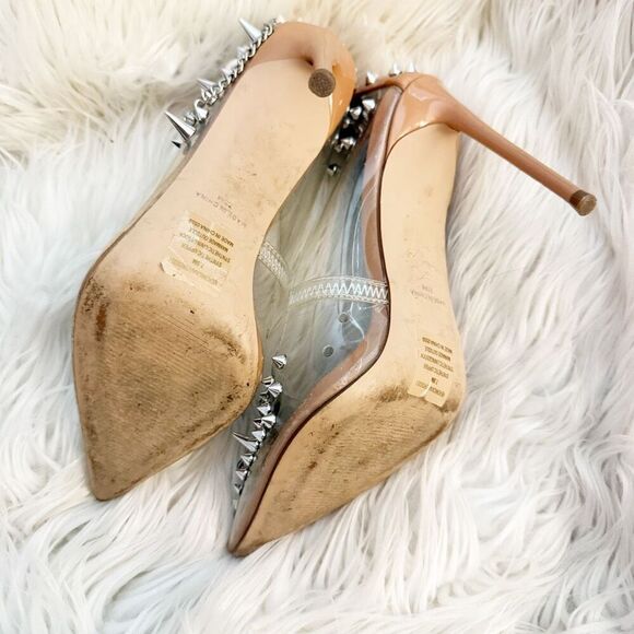 STEVE MADDEN | Vala Studded Metallic Stiletto Heel Pump Clear Embellished | 7.5 - Picture 8 of 9